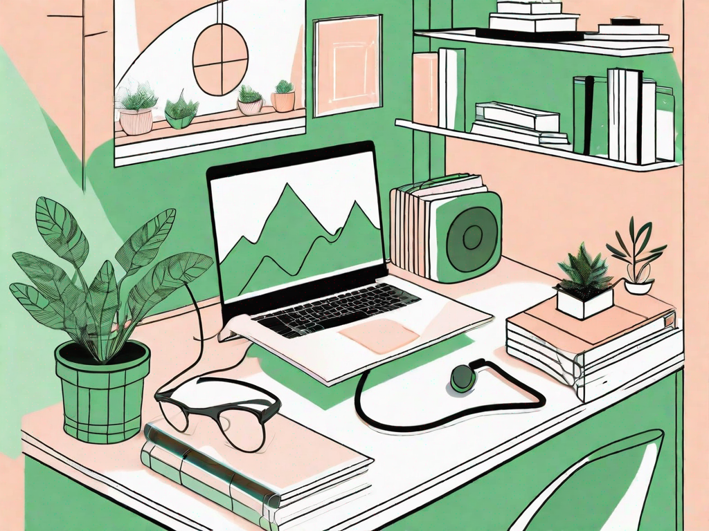 A serene study environment with a desk