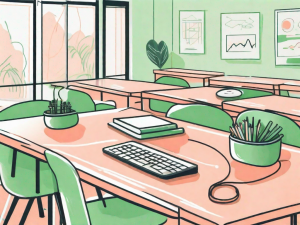 A serene classroom setting with elements like focus tools