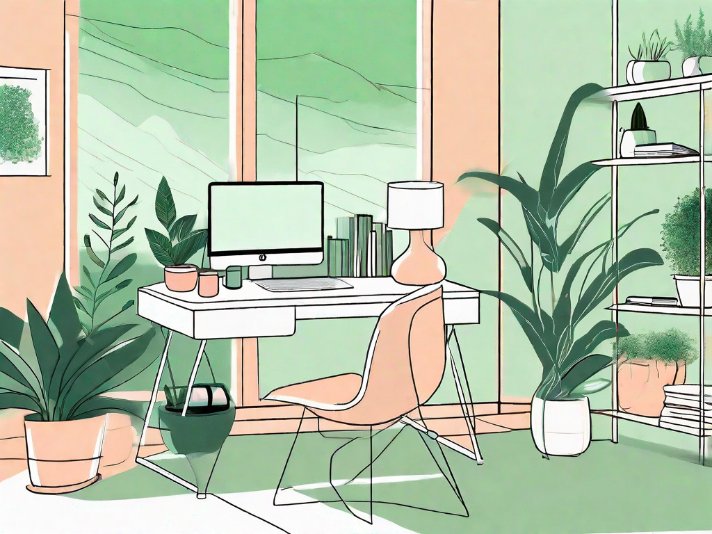 A tranquil study space with a desk