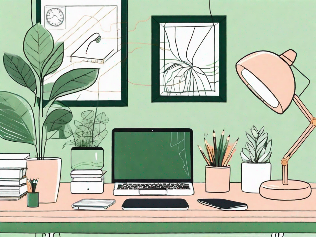 A serene study space with a desk