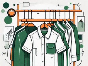 A clothing rack filled with various types of attire