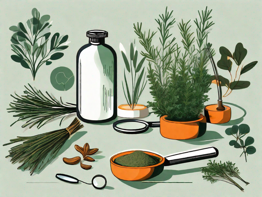 Various natural herbs like rosemary