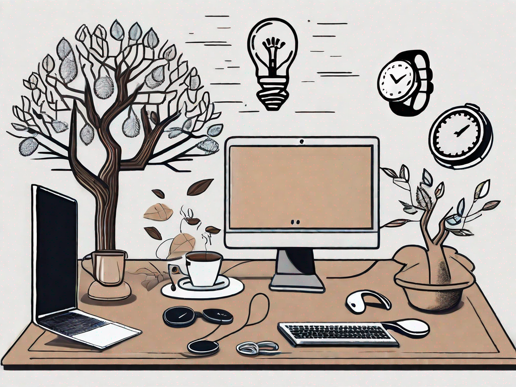 A serene workspace with a computer