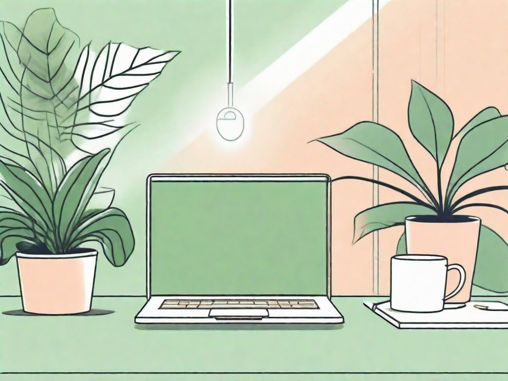 A serene workspace with a laptop