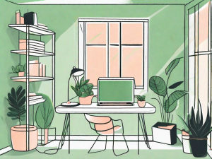 A serene study space with a desk