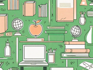 A school uniform neatly laid out on a desk with a focused beam of light shining on it