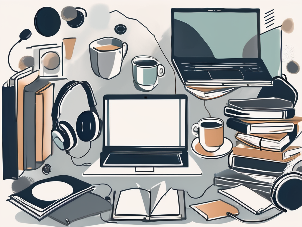 A scattered array of different objects like books