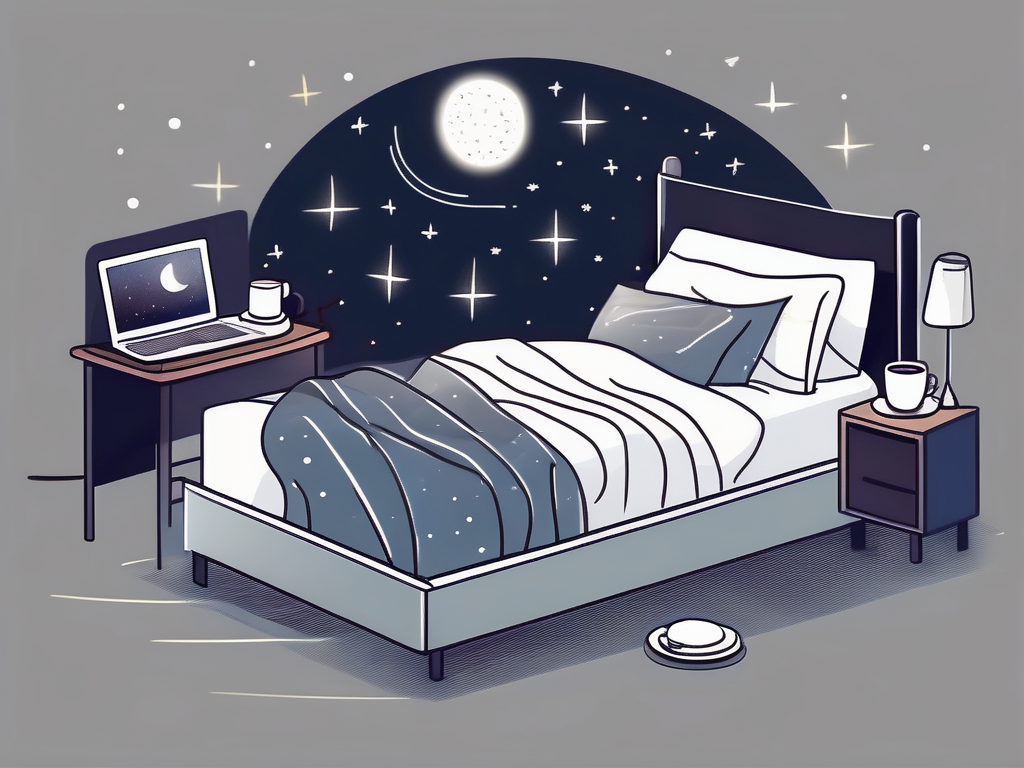 A bed surrounded by distractions like a glowing smartphone