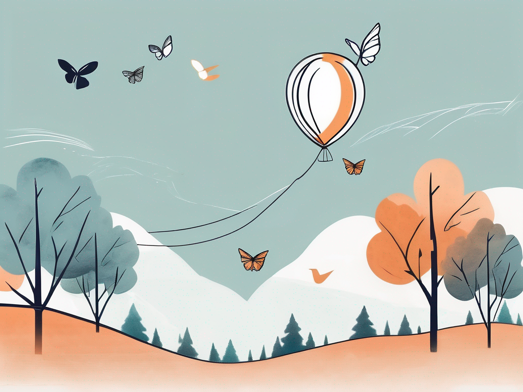 A scenic landscape with various distractions such as a butterfly