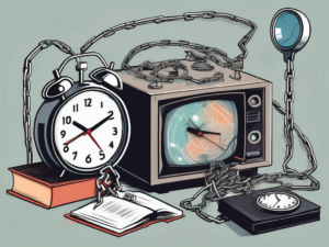 A clock wrapped in chains