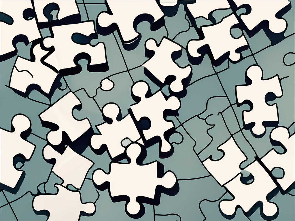 A scattered puzzle with missing pieces