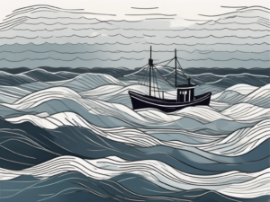 A stormy sea with waves of various heights