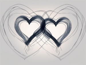 Two intertwined hearts with blurred edges